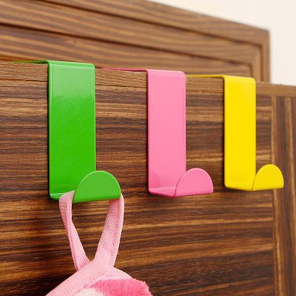 

2pcs door hook hanger bathroom kitchen closet no nail hook stainless steel suitable for 4cm thick door home accessories1