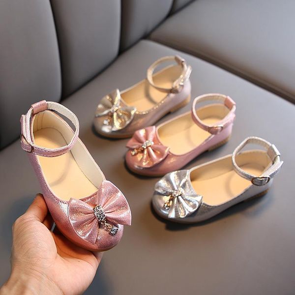 

boots children' dance shoes spring and summer 2021 bowknot girls' korean flat bottom shallow mouth soft sole sho, Black;grey