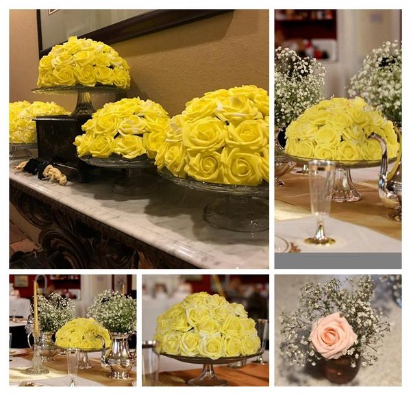 

24pcs 7cm artificail flowers for decoration diy bouquet wreath flowers for needlework pe fake rose flower home wedding jllkbp