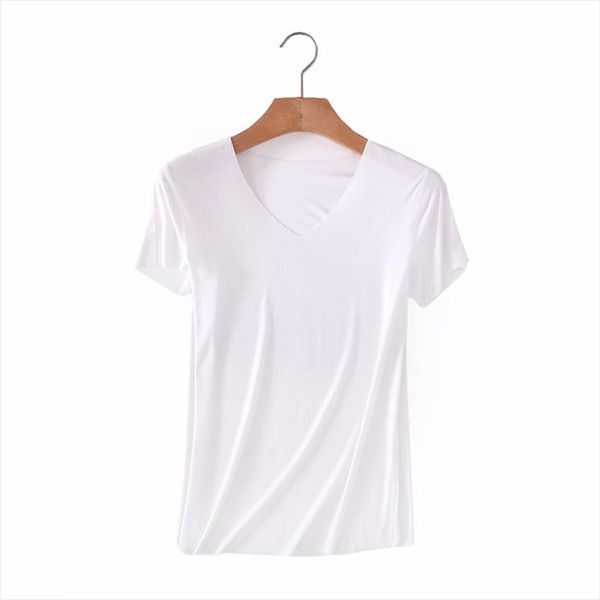 

женская essential футболка basic с коротким рукавом v шеи топы тис solid color неполное вискоза stretch top, White