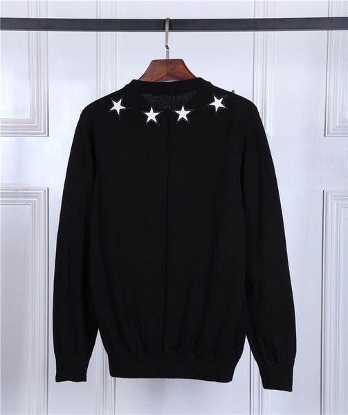

mens designers sweaters fashion france style long sleeve sweater mens clothing autumn winter men crew neck sweatshirts with stars -2xl, White;black