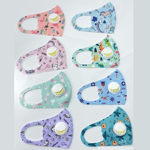 

breathing fashion mask cartoon washable with children valve kids face cover pm2.5 outdoor environment mouth pa