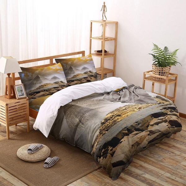 

pyramid dark clouds stormy pyramid cone printed duvet cover set 4 piece bedding set home textile customizable1