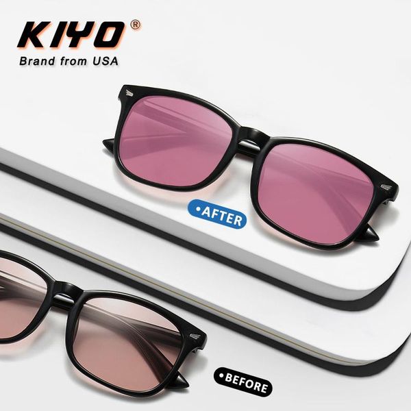 

kiyo brand 2021 new women men square polarized pchromic sunglasses tr90 fashion sun glasses uv400 driving eyewear 1516, White;black