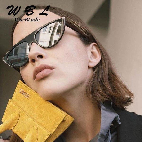

sunglasses warblade cat eye elegant brand lady designer gradient lens flat women uv400 2021, White;black