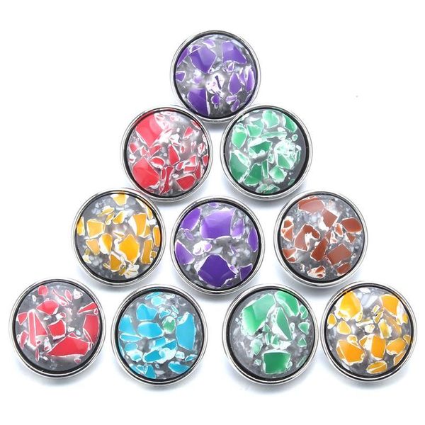 

10pcs/lot mixed 18mm snap buttons jewelry resin stone buttons snaps charms fit snap bracelet bangles for wom jllkmg