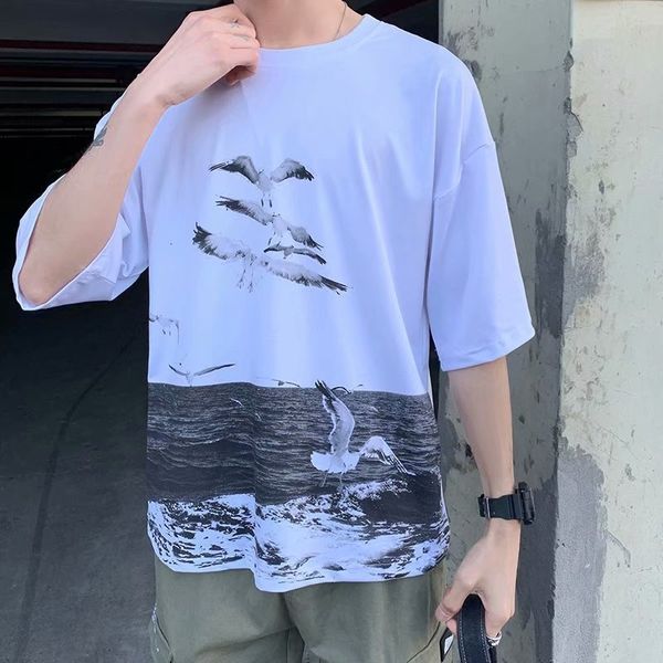 

2020 street fashion brand hip hop short sleeve men's t-shirt, White;black