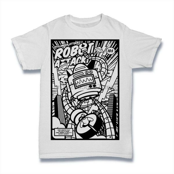 

robot attack t-shirt. 100% cotton premium tee new sport hooded sweatshirt hoodie
