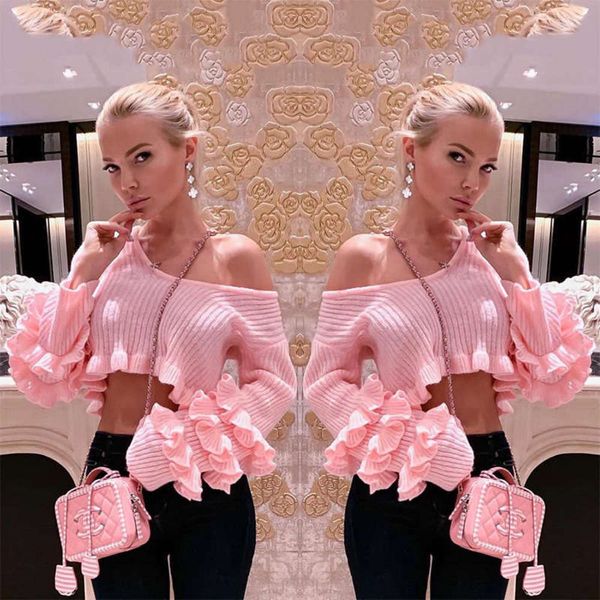 

sweater ruffle 2019 coat knitted n t-shirt t1319, Black;gray