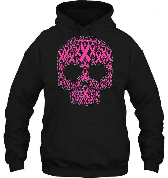 

men hoodie breast cancer skull women streetwear1, Black
