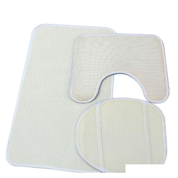 

wholesale- 3 pcs/ set bathroom non-slip blue ocean style pedestal rug + lid toilet cover + bath mat happy gifts high qylqtv sweet07