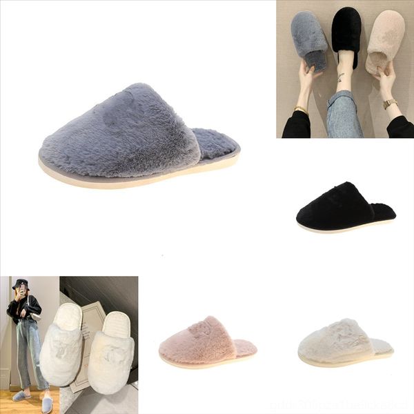 

lx1v5 asifn winter house fur slippers plush slippers women men bottom thick warm stripe home non-slip print indoor cotton size women shoes, Black