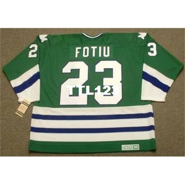 

men #23 nick fotiu hartford whalers 1979 ccm vintage tk hockey jersey or custom any name or number retro jersey, Black