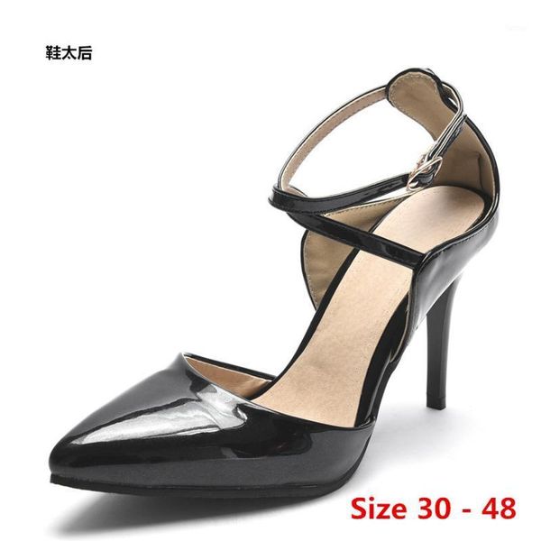

summer pumps scarpin high heels sandals women's stiletto party wedding high heel shoes woman small big size 30 - 481, Black