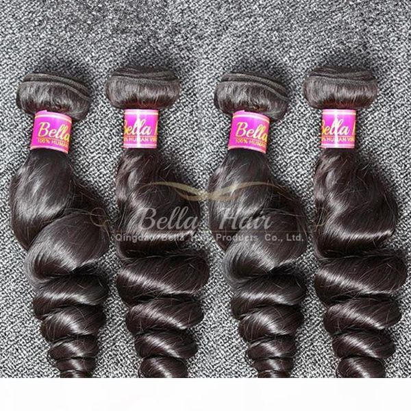 

selling 100% hair extension 10-24 inch 4pcs lot brazilian human hair natural black wavy loose wave ing