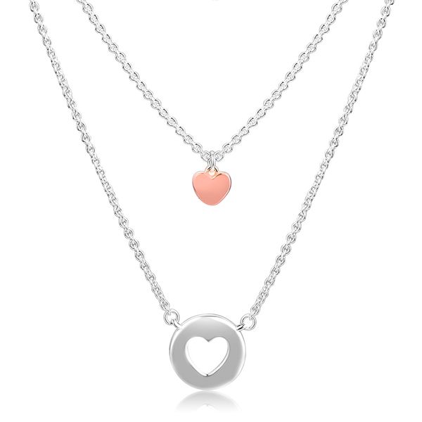 

ckk layered heart necklace choker women kolye collares colar mujer 925 sterling silver chain jewelry collar necklaces q0531
