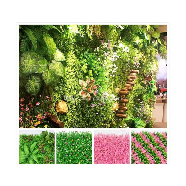 

31 styles artificial turf eco-friendly artificial lawn colorful artificial plat wall delicate plastic grass for wedding garden