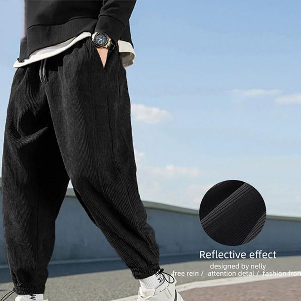 

autumn men harem pants japanese casual cotton linen trouser man jogger pants chinese baggy, Black