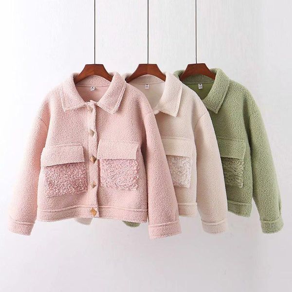 

autumn new loose show thin three-color lapel long-sleeved splicing small fragrant wind short coat women tide, Black;brown