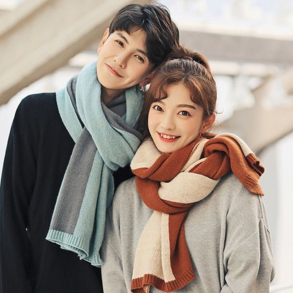 

2020 winter scarves, new female lovers, all-around, boys' gifts, extra and warm korean version of ins fashion student bib, Blue;gray