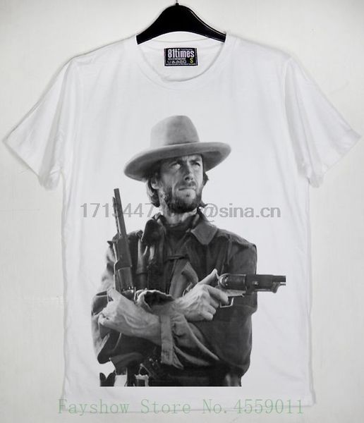 

clinton clint eastwood cowboy gun hollywood actor white t shirts s xxl t shirt men tees sport hooded sweatshirt hoodie