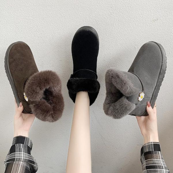 

snow boots women plus velvet warm cotton shoes new women shoes plus velvet short tube cotton boots casual, Black