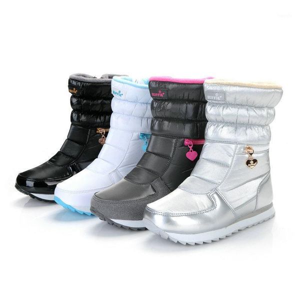 

boots winter women's snow warm cotton shoes plush zipper thick waterproof and non-slip flat bottom wild tube plus size 35-411, Black