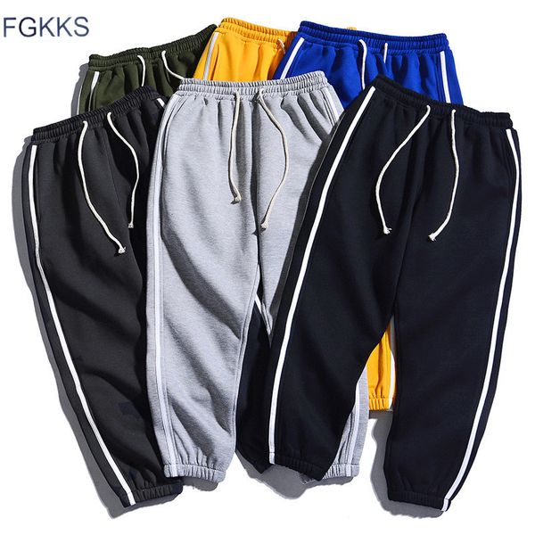 

2021 men new men's elastic hip hop style brand trousers fashion sweatpants male jogger pencil pants 9d2m, Black