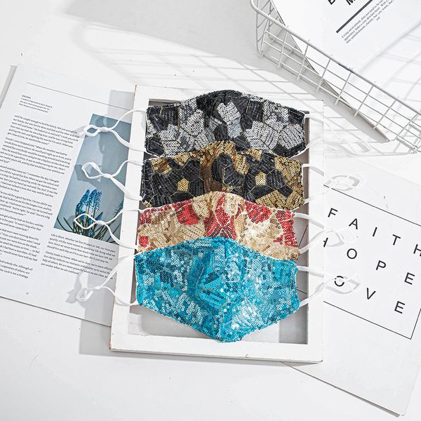 

fashion bling sequins dustproof 20pcs mouth masks designer washable reusable women face maskcnhd2n