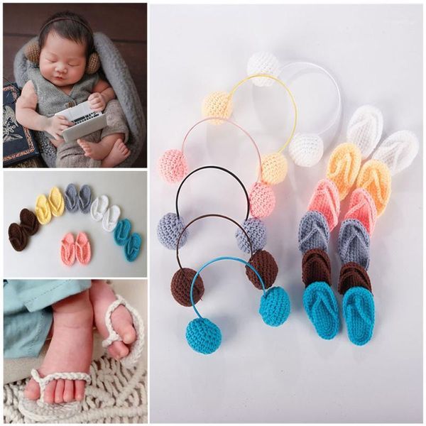 

caps & hats born pography props baby girl boy po shoot handmade shoes infant costume crochet knitted headphone props1, Yellow