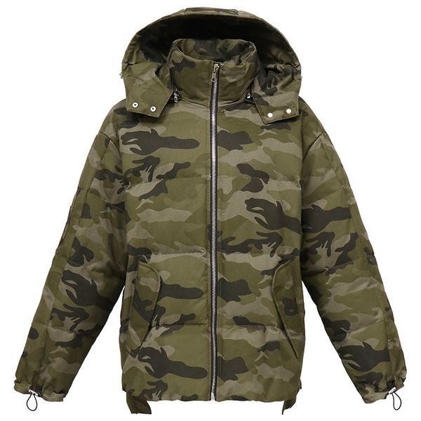 

2021 new winter thick stand collar hooded white duck down material loose style oversized women warm coat feminino 7joa, Black