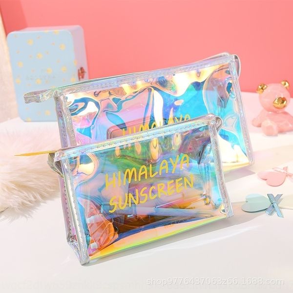 

zea7q laser convenient transparent cosmetic cosmetic storage baggirlsheart travel pvc storage waterproof wash bag set colorful bag p3j9s