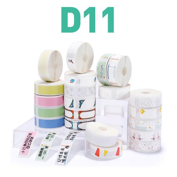 

d11 thermal printing label paper price name labels waterproof tear resistant 12*40mm 160pcs/roll for home book file supermarket