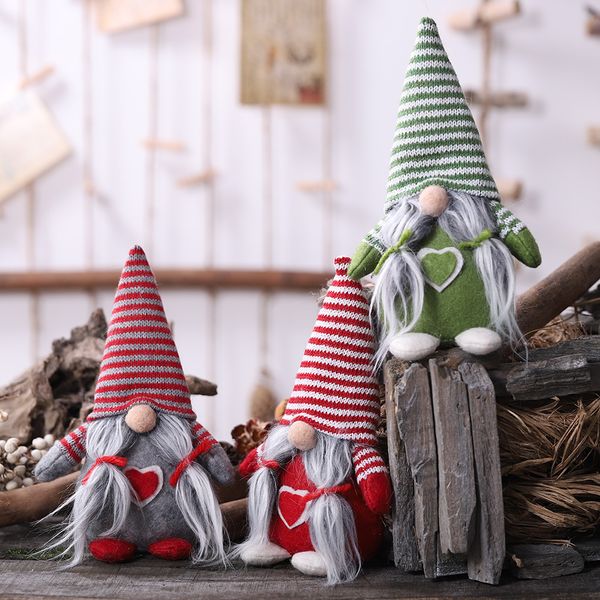 

1pcs lovely red green striped old man dolls christmas ornaments xmas decor new year gift present home party decoration 62678