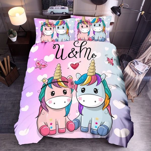 

lovinsunshine unicorn duvet cover kids bedding set boys girls queen king comforter bedding sets wq02#