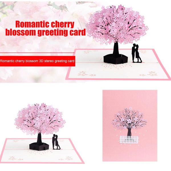 

3d greeting card cherry tree handmade cards for birthday valentine's day wxv sale