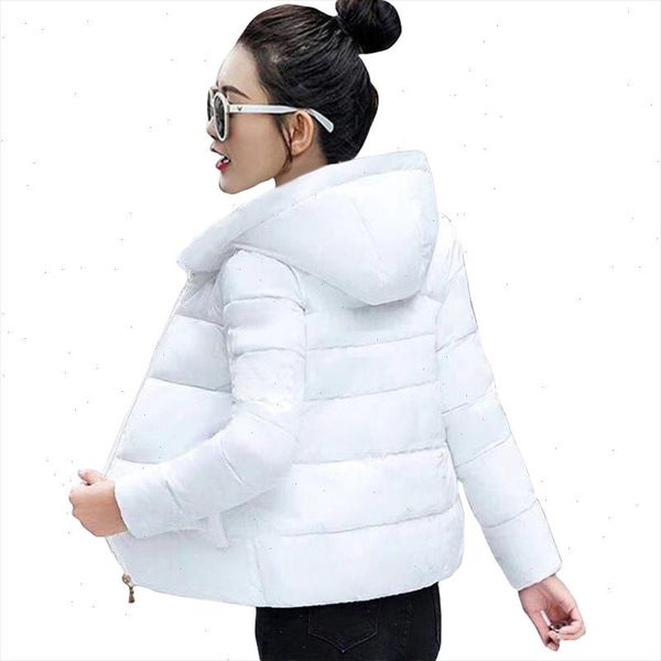 

large size 5xl 6xl womens jacket autumn hooded coat fashion white short outerwear female jacket thicken warm student overcoat, Black;brown