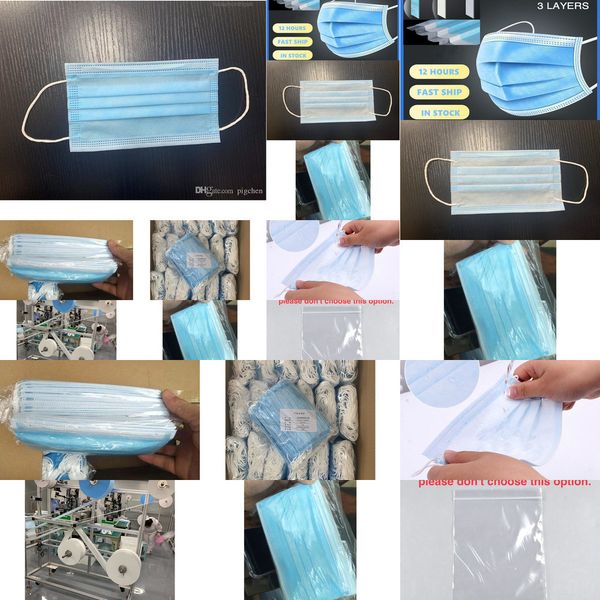 

facial dustproof layers 3 mask protective cover face masks anti-dust disposable salon earloop wfpa