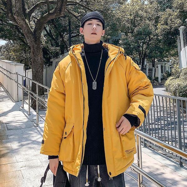 

men's down & parkas spring autumn coat outwear streetwear man cotton-padded clothes jacket mens windbreaker clothing male pockets overs, Black