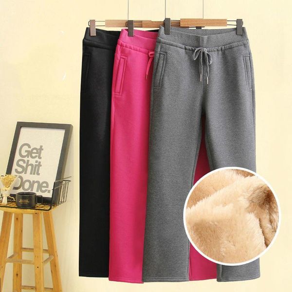 

women 2020 autumn winter casual fashion high waist sport running jogging fleece warm pants sweatpants jogger baggy trousers g9111, Black;white