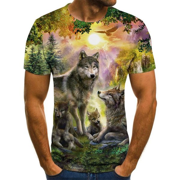 

men t -shirt new wolf print 3d men novelty animal male summer 3d print shirts harajuku harajuku funny men clothing