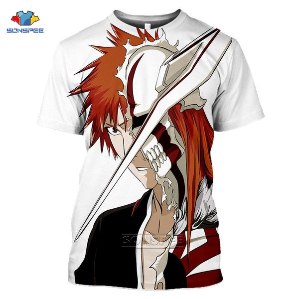 

summer anime bleach pullover men 3d print shirts harajuku graphic comics men clothing