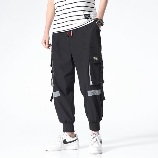 

2020 hip hop streetwear harem joggers casual sweatpants autumn new ribbons full length trousers men 5xl