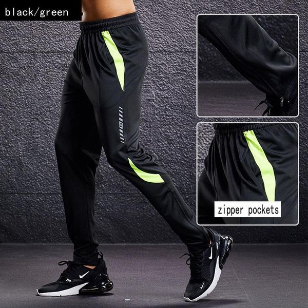 

running pants sport men with zipper pockets training and jogging soccer fitness for yoga sportwear 1, Black;blue