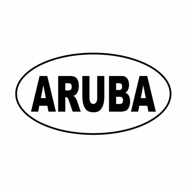 

15cm*8cm aruba country oval vinyl decal car sticker black silver c10-01593
