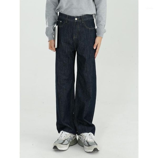 

men's jeans men loose straight casual denim pants male streetwear vintage fashion hip hop wide leg trousers1, Blue