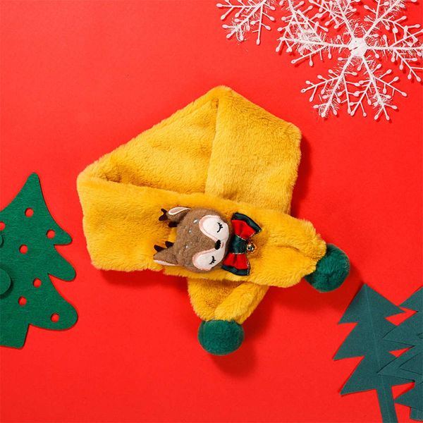 

year's children's winter scarf new and boys girls plush collar imitation rabbit cartoon bell box gift i54r, Red;brown