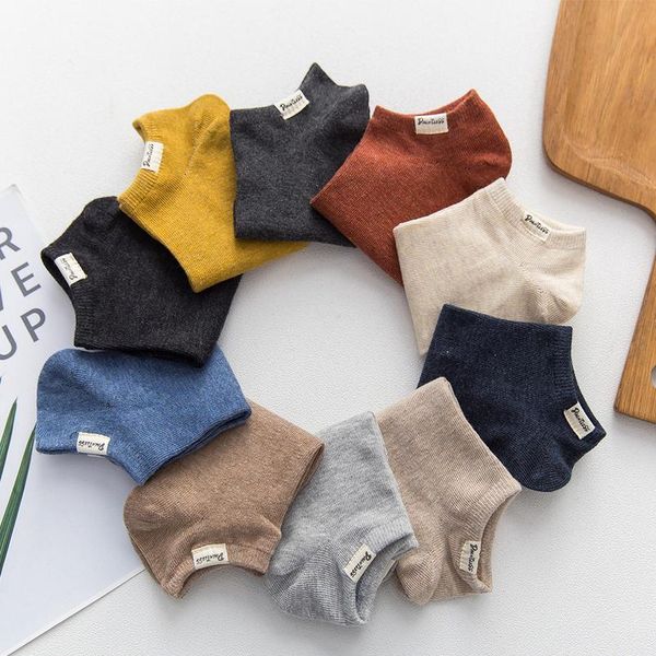 

boat socks men's socks cotton shallow socks college korean spring and summer thin solid color cloth label anti-sl jllgqy, Black