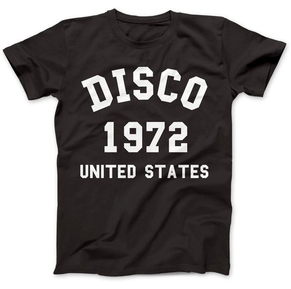 

disco music 1972 usa 100% premium cotton italolovely summer new 2018 summer fashion men's short sleeve hoodie designers t shirts sweats