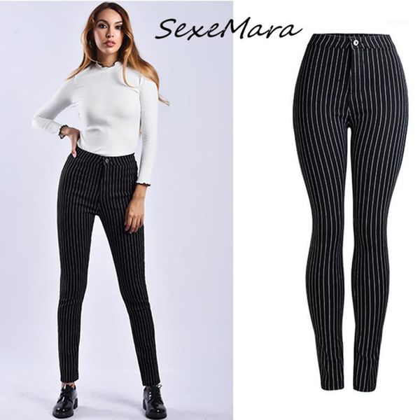 

2020 casual striped women jeans fashion new arrival korean style skinny black jeans for women1, Blue